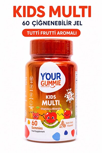 Y'our Gummie Kids Multi Çocuk Multivitamin ve Multimineral İçeren 60 Adet Por...