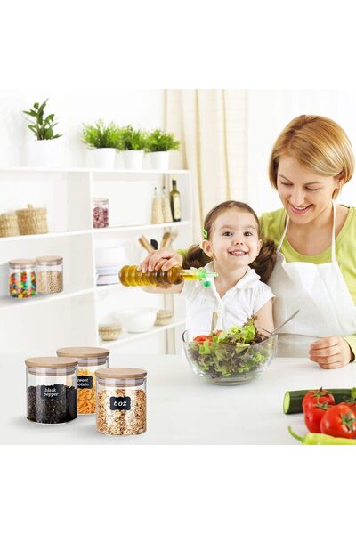 GENERAL 12pc Glass Storage Jars with Airtight Lids, Kitchen Pantry Organizati...