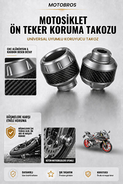 Motobros Motosiklet Aks Koruma Takozu CF 450SR Uyumlu Motosiklet Ön Teker Tak...