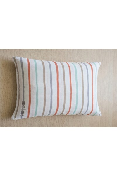 MORE HOME غطاء وسادة موسلين للأطفال 2 قطعة 35×45 مخطط