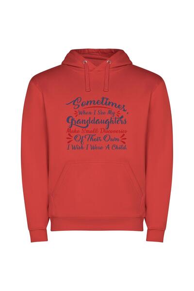 iLovePrints Wishing for Youthful Wonder Φούτερ με κουκούλα σε χρώμα Κόκκινο