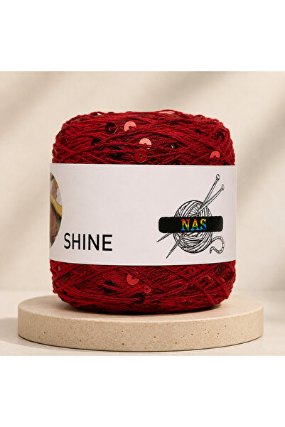 Nas Shine 45% bumbac fir de tricotat cu paiete 100 gr 230 m fir de tricotat m...
