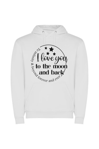 iLovePrints Celestial Love Affair Φούτερ με κουκούλα σε χρώμα Λευκό