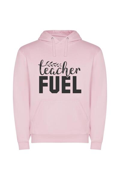 iLovePrints Teacher Fuel: Inspiring Education Φούτερ με κουκούλα σε χρώμα Ροζ