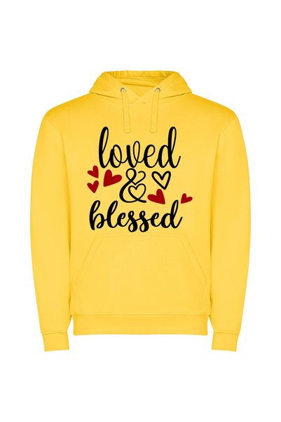 iLovePrints Blessed Love: Redefined Elegance Φούτερ με κουκούλα σε χρώμα Κίτρινο