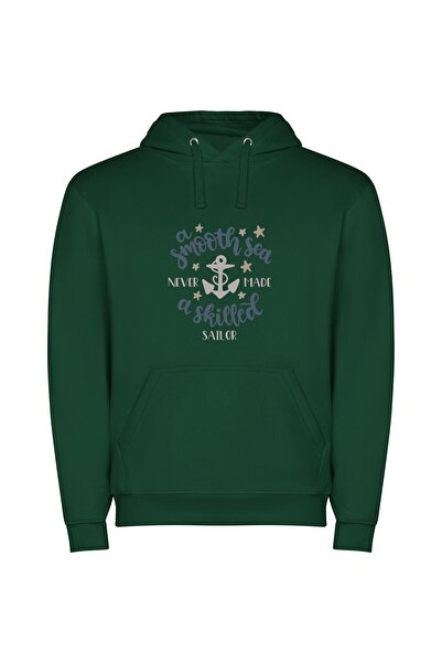 iLovePrints Sailor's Skillful Smooth Design Φούτερ με κουκούλα σε χρώμα Πράσινο