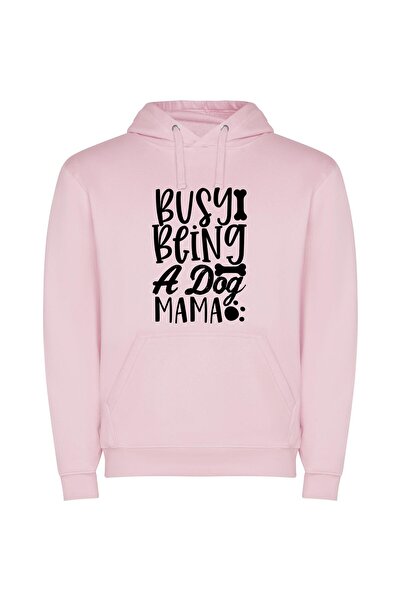 iLovePrints Pets & Mama's Hectic Brunch Φούτερ με κουκούλα σε χρώμα Ροζ
