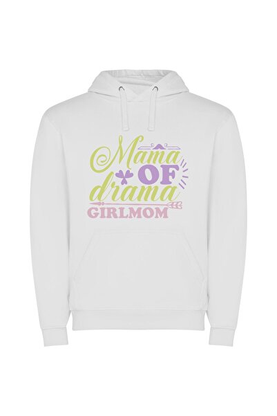 iLovePrints Grandma's High Drama Φούτερ με κουκούλα σε χρώμα Λευκό