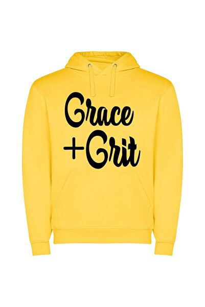 iLovePrints Graceful Grime & Grit Φούτερ με κουκούλα σε χρώμα Κίτρινο