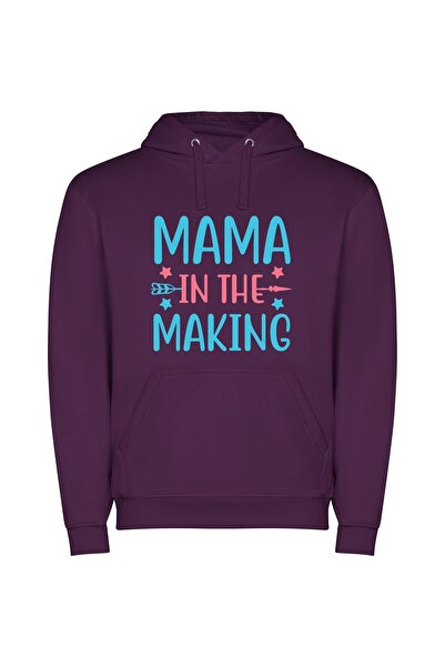 iLovePrints Mama's Maternal Memoir Φούτερ με κουκούλα σε χρώμα Μωβ