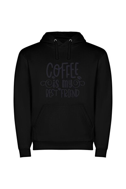 iLovePrints Coffee Companionship Φούτερ με κουκούλα σε χρώμα Μαύρο