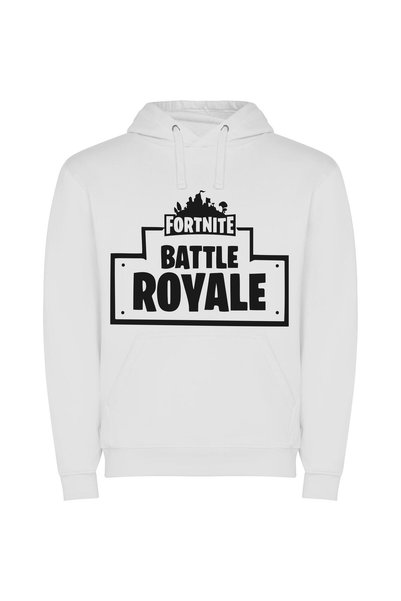 iLovePrints Fancy Fortnite Frenzy Φούτερ με κουκούλα σε χρώμα Λευκό