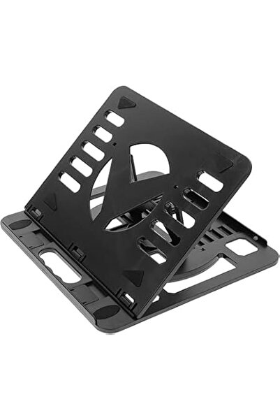 Tazweeq Black Adjustable Laptop Stand for Desk, Hollow-Carved Heat Dissipatio...