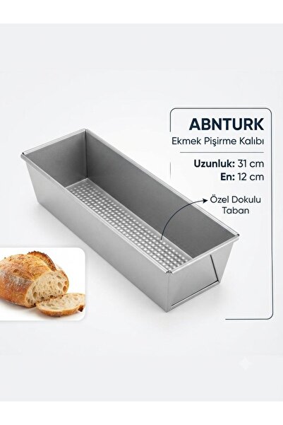 abnturk 31×12 Teflon Dikdörtgen Yanmaz Yapışmaz Kek Ekmek Pasta Kalıbı