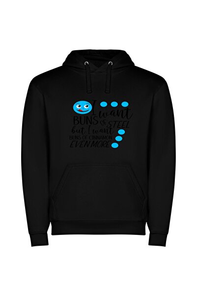 iLovePrints Midnight Blue Grin Φούτερ με κουκούλα σε χρώμα Μαύρο