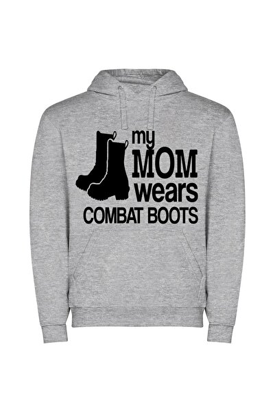 iLovePrints In Combat's Fashion Parade Φούτερ με κουκούλα σε χρώμα Γκρι