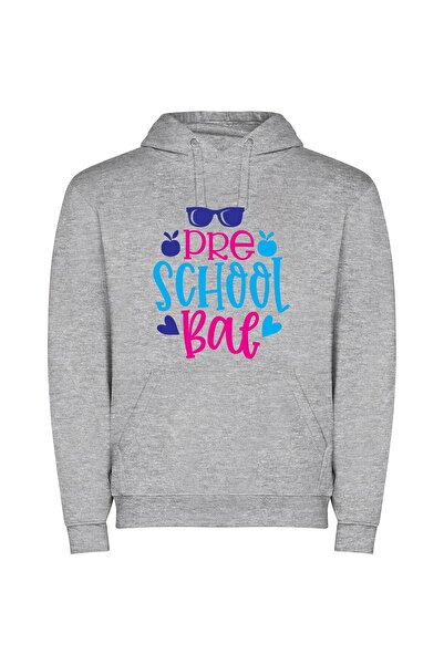 iLovePrints Sunglasses on School Bag Φούτερ με κουκούλα σε χρώμα Γκρι