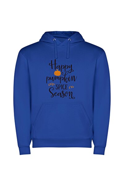 iLovePrints Seasonal Happiness Delight Φούτερ με κουκούλα σε χρώμα Μπλε
