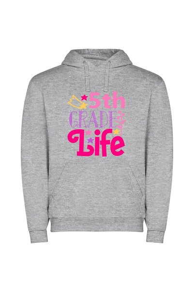 iLovePrints Vibrant 5th Grade Adventures Φούτερ με κουκούλα σε χρώμα Γκρι