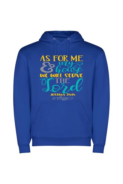 iLovePrints Serving the Divine Design Φούτερ με κουκούλα σε χρώμα Μπλε