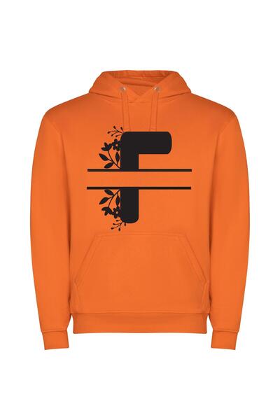 iLovePrints Monochrome Letter P Image Φούτερ με κουκούλα σε χρώμα Πορτοκαλί