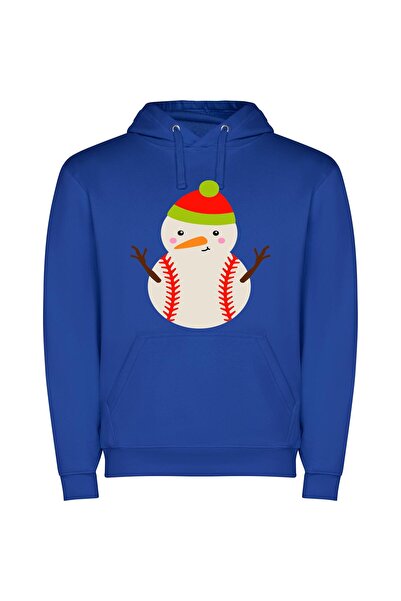 iLovePrints Frosty's Festive Sports Icon Φούτερ με κουκούλα σε χρώμα Μπλε