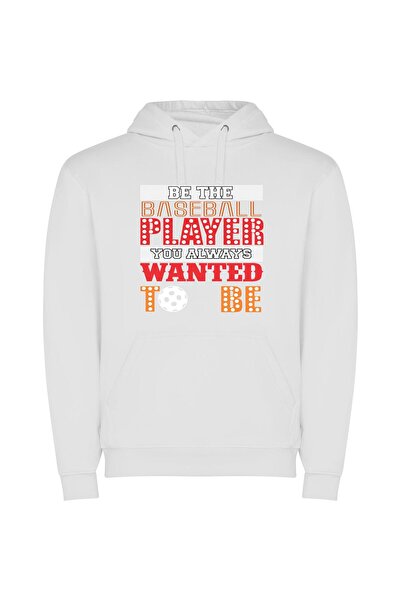 iLovePrints Dream Ballplayer Art Collection Φούτερ με κουκούλα σε χρώμα Λευκό