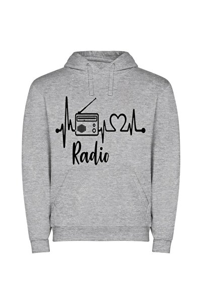 iLovePrints Soundwaves & Style Φούτερ με κουκούλα σε χρώμα Γκρι
