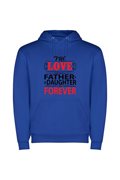 iLovePrints Eternal Love's Red Letters Φούτερ με κουκούλα σε χρώμα Μπλε