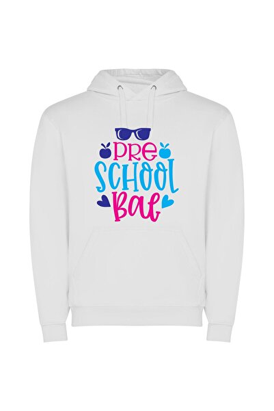 iLovePrints Sunglasses on School Bag Φούτερ με κουκούλα σε χρώμα Λευκό