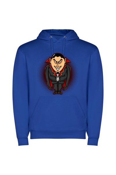 iLovePrints Sanguine Suited Count Dracula Φούτερ με κουκούλα σε χρώμα Μπλε