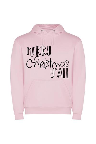 iLovePrints Yuletide Joy in Ink Φούτερ με κουκούλα σε χρώμα Ροζ