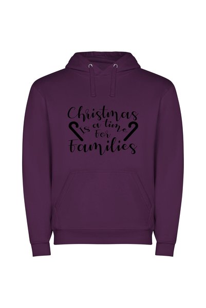 iLovePrints Family-inspired Christmas Bliss Φούτερ με κουκούλα σε χρώμα Μωβ