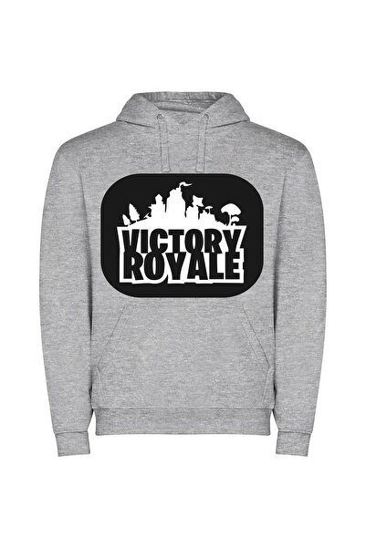 iLovePrints Fortnite's Glorious Victory Emblem Φούτερ με κουκούλα σε χρώμα Γκρι