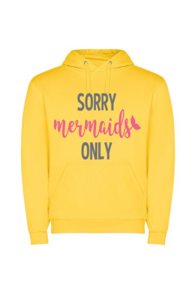 iLovePrints Mermaid Exclusive Designs Φούτερ με κουκούλα σε χρώμα Κίτρινο