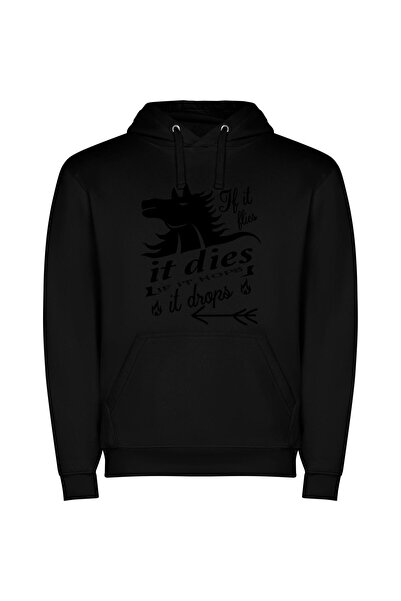 iLovePrints Equestrian Ablaze: Inspired Flames Φούτερ με κουκούλα σε χρώμα Μαύρο