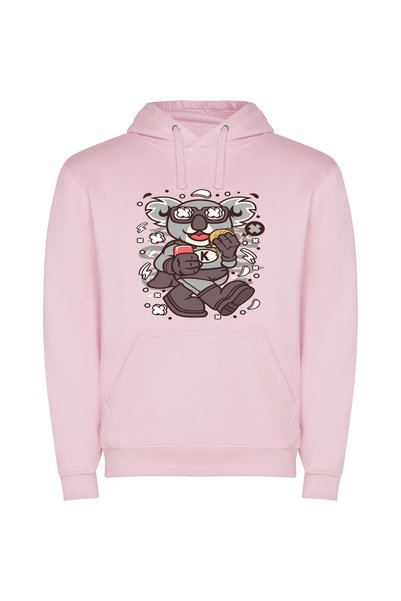 iLovePrints Koala's Delightful Donut Adventure Φούτερ με κουκούλα σε χρώμα Ροζ