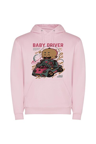 iLovePrints Cosmic Baby Driver Poster Φούτερ με κουκούλα σε χρώμα Ροζ