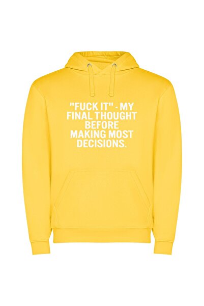 iLovePrints Eternal Final Thought Φούτερ με κουκούλα σε χρώμα Κίτρινο