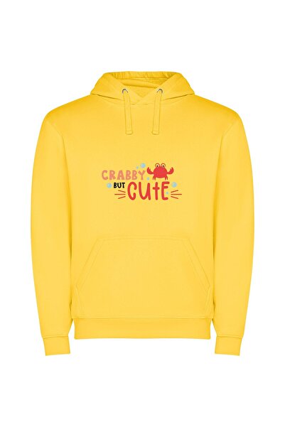 iLovePrints Crabcore Cutie Collection Φούτερ με κουκούλα σε χρώμα Κίτρινο