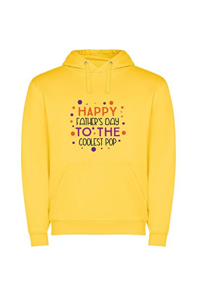 iLovePrints Dad Vibes Unleashed Φούτερ με κουκούλα σε χρώμα Κίτρινο