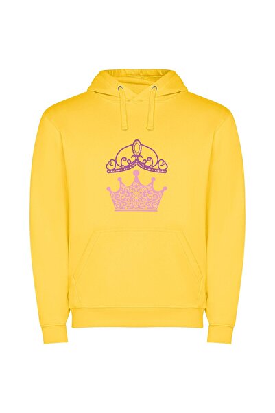 iLovePrints Regal Pink Elegance Φούτερ με κουκούλα σε χρώμα Κίτρινο