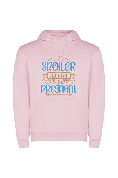 iLovePrints Pregnancy Spoiler: Big News! Φούτερ με κουκούλα σε χρώμα Ροζ