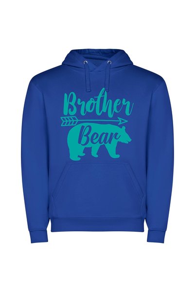 iLovePrints Bold Brotherhood Vibes Φούτερ με κουκούλα σε χρώμα Μπλε