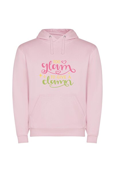 iLovePrints Glowy Glam Hand Drawn Φούτερ με κουκούλα σε χρώμα Ροζ