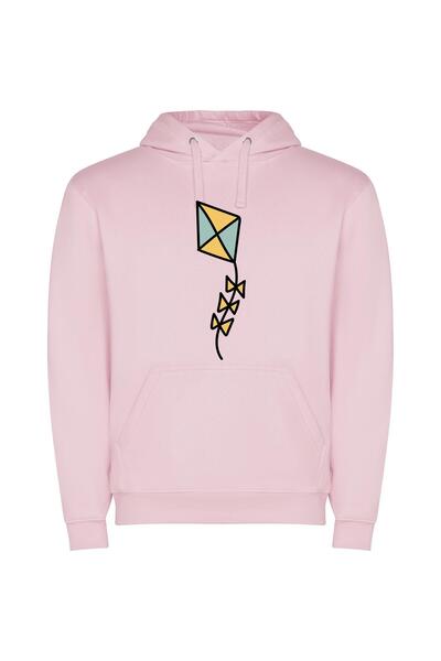 iLovePrints Skybound Kite: Digital Delight Φούτερ με κουκούλα σε χρώμα Ροζ