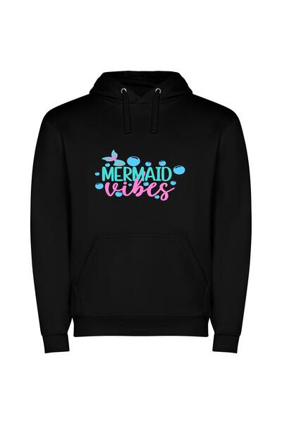 iLovePrints Enchanting Aquatic Auras Φούτερ με κουκούλα σε χρώμα Μαύρο