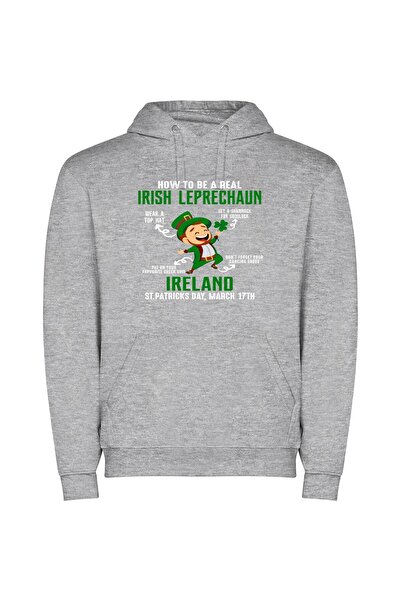 iLovePrints Emerald Isle Extravaganza Φούτερ με κουκούλα σε χρώμα Γκρι