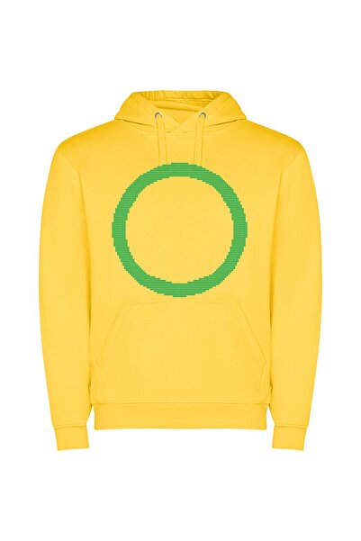 iLovePrints Circular Elegance: The Ouroboros Φούτερ με κουκούλα σε χρώμα Κίτρινο