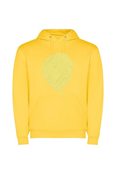 iLovePrints Gilded Yellow Balloon Beauty Φούτερ με κουκούλα σε χρώμα Κίτρινο